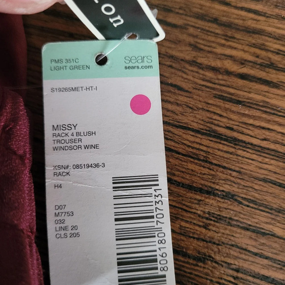 Metaphor Windsor Wine Pull On Trouser Pants Size Women's XL NEW - Picture 11 of 12